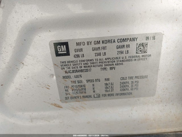 Продажа на аукционе авто 2017 Buick Encore Preferred Ii, vin: KL4CJBSB4HB033517, номер лота: 44586095