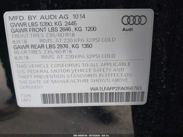 2015 AUDI Q5 WA1LFAFP2FA056783 Photo 8