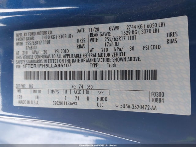 1FTER1FH5LLA95107 Ford RANGER XL