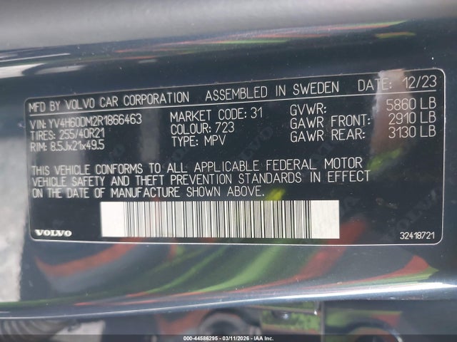 2024 VOLVO XC60 RECHARGE PLUG-IN HYBRID YV4H60DM2R1866463 Photo 8