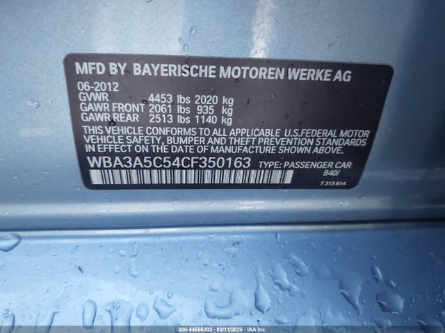 Продаж на аукціоні авто 2012 Bmw 328i, vin: WBA3A5C54CF350163, номер лоту: 44586303