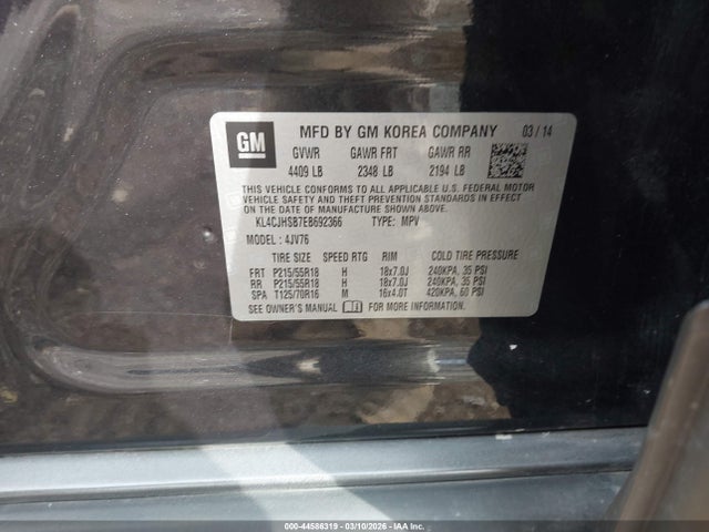 44586319 :رقم المزاد ، KL4CJHSB7EB692366 vin ، 2014 Buick Encore Premium مزاد بيع