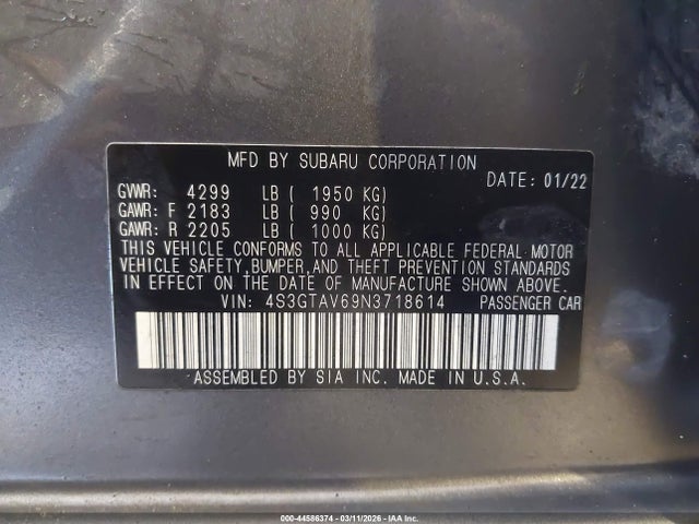4S3GTAV69N3718614 Subaru Impreza Premium 5-door