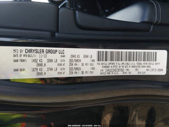 1C4RJECG4EC357262 Jeep Grand Cherokee Overland