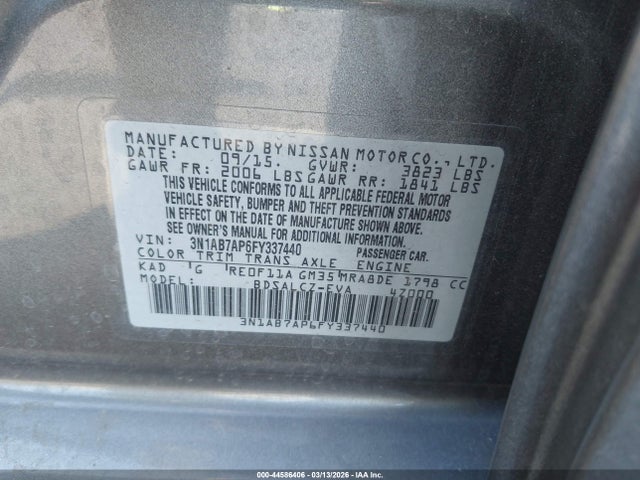 Nissan SENTRA S 2015 3N1AB7AP6FY337440 Image 9