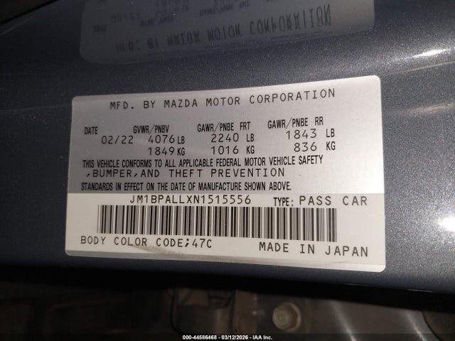 JM1BPALLXN1515556 Mazda Mazda3 Carbon Edition