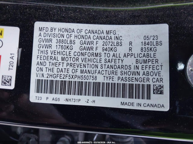 Honda Civic Sport 2023 2HGFE2F5XPH550758 Image 9