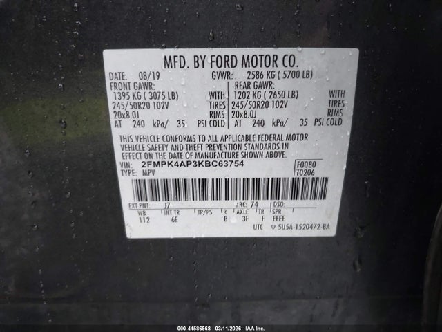 Ford EDGE ST 2019 2FMPK4AP3KBC63754 Image 9