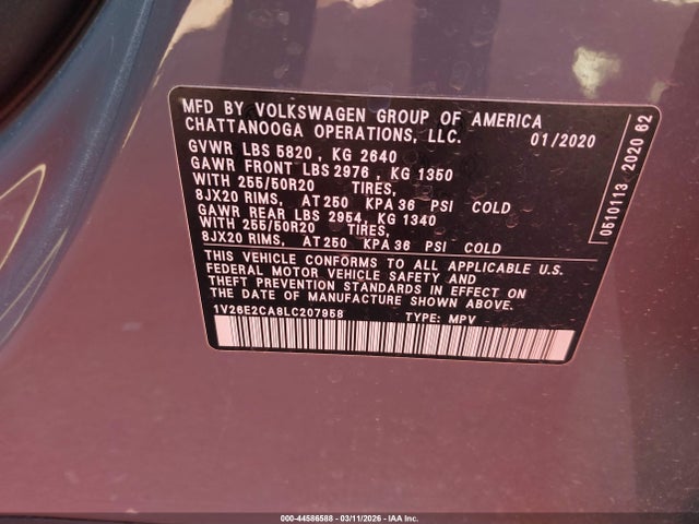 2020 VOLKSWAGEN ATLAS CROSS SPORT 1V26E2CA8LC207958 Photo 8