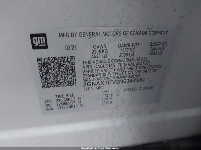 Chevrolet Equinox Awd 2fl 2022 2GNAXTEV2N6144161 Image 9