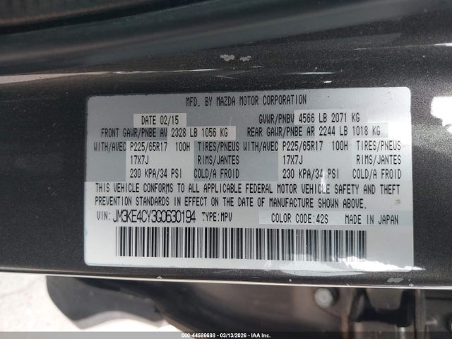 Auction sale of the 2016 Mazda Cx-5 Touring, vin: JM3KE4CY3G0630194, lot number: 44586688