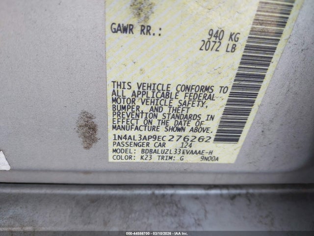 Nissan Altima 2.5 Sv 2014 1N4AL3AP9EC276262 Image 9