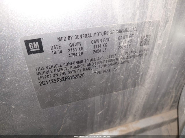 Chevrolet Impala 2lt 2015 2G1125S32F9152520 Image 9