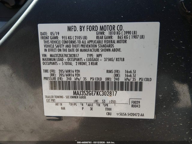 Ford Ecosport Se 2019 MAJ3S2GE7KC302817 Image 9