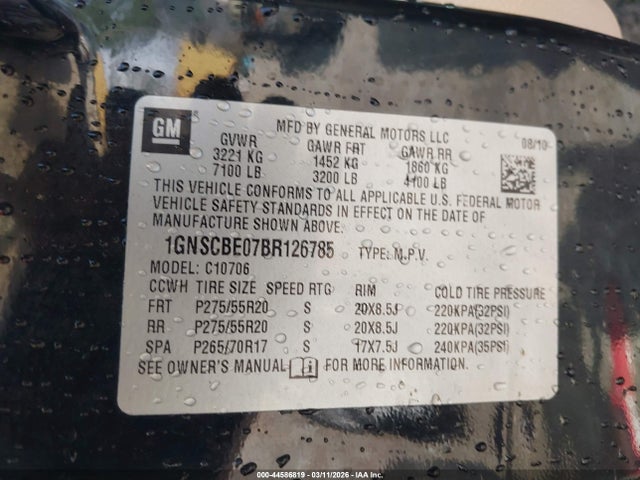 2011 CHEVROLET TAHOE 1GNSCBE07BR126785 Photo 8