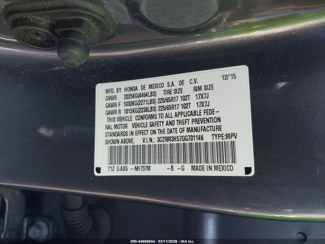 3CZRM3H57GG701146 Honda CR-V EX