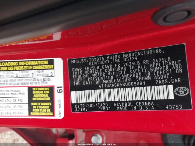 Toyota CAMRY LE 2025 4T1DAACK5SU009091 Image 9