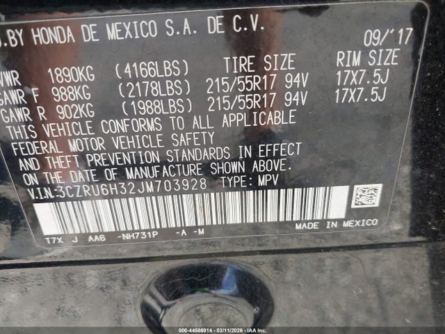 Honda HR-V LX 2018 3CZRU6H32JM703928 Image 9