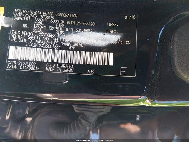 Продаж на аукціоні авто 2018 Lexus Rx 350l Premium, vin: JTJGZKCAXJ2001664, номер лоту: 44586949