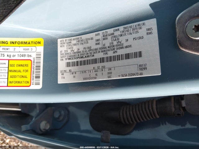 2021 Ford Bronco Badlands მანქანა იყიდება აუქციონზე, vin: 1FMEE5DP0MLA98734, აუქციონის ნომერი: 44586956