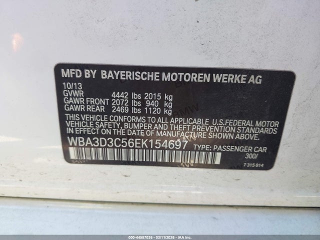 Aukcja sprzedaży 2014 Bmw 328d, vin: WBA3D3C56EK154697, numer aukcji: 44587036
