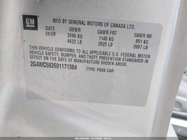 2009 BUICK LACROSSE 2G4WC582691171384 Photo 8
