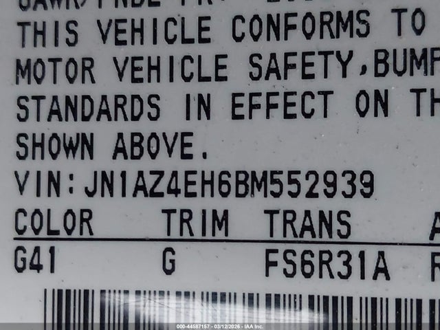 2011 NISSAN 370Z JN1AZ4EH6BM552939 Photo 8