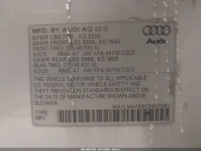 2012 AUDI Q7 WA1LMAFE0CD007080 Photo 8