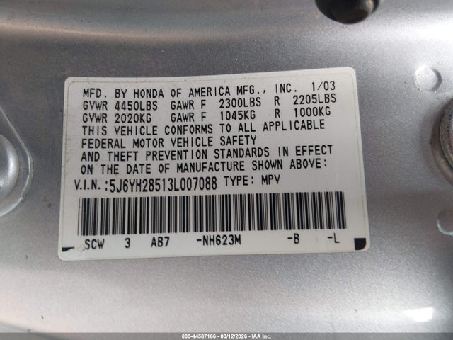 2003 HONDA ELEMENT 5J6YH28513L007088 Photo 8