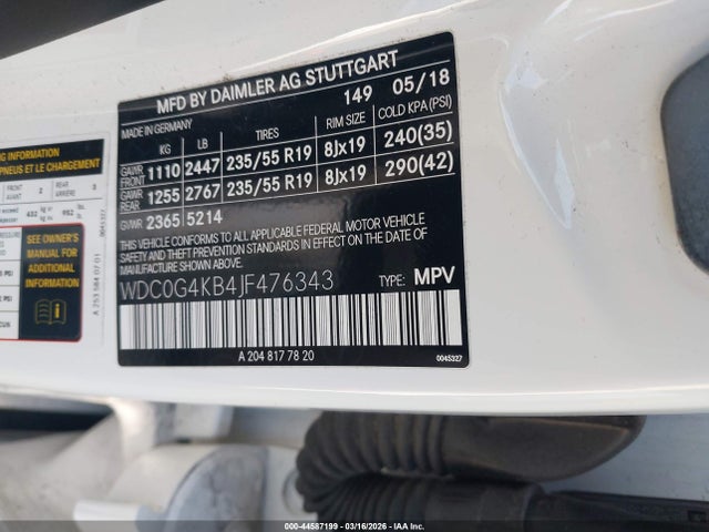 WDC0G4KB4JF476343 Mercedes-Benz Glc 300 4matic