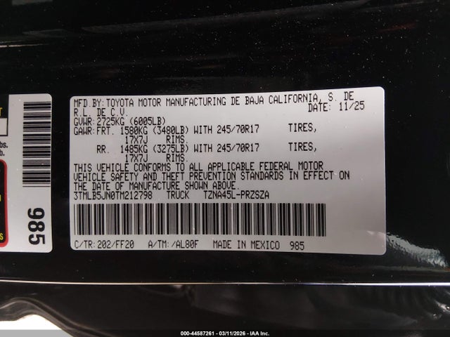 Toyota Tacoma Sr5 2026 3TMLB5JN0TM212798 Image 9