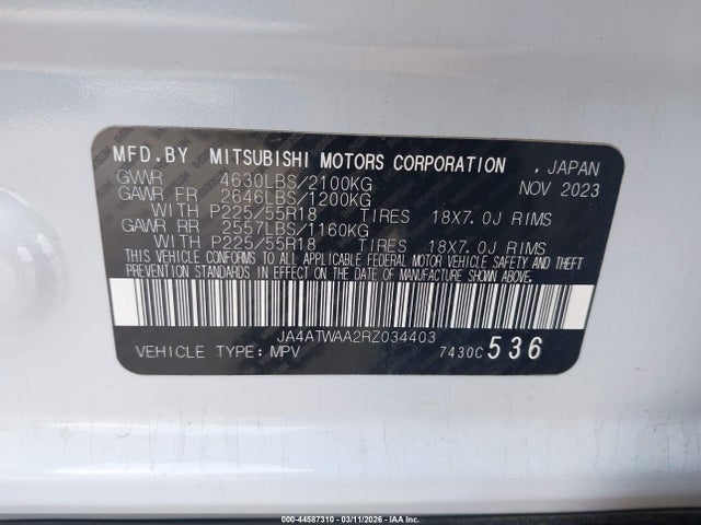 Mitsubishi Eclipse Cross Se S-awc/sel S-awc 2024 JA4ATWAA2RZ034403 Image 9