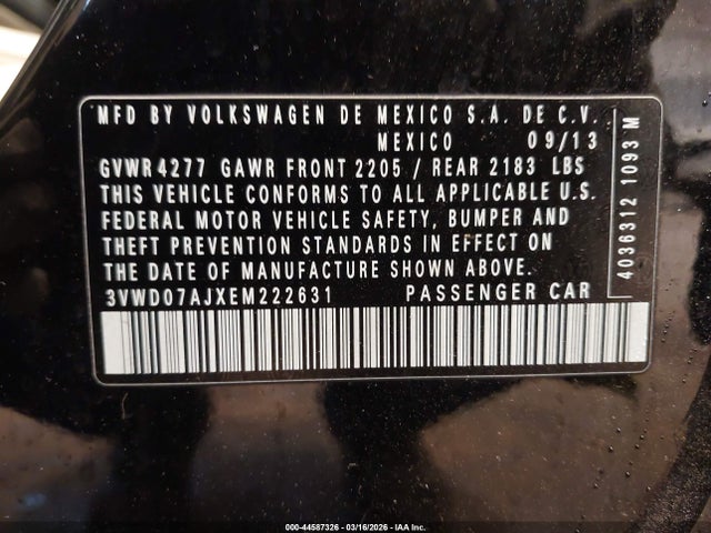 3VWD07AJXEM222631 Volkswagen Jetta 1.8t Se