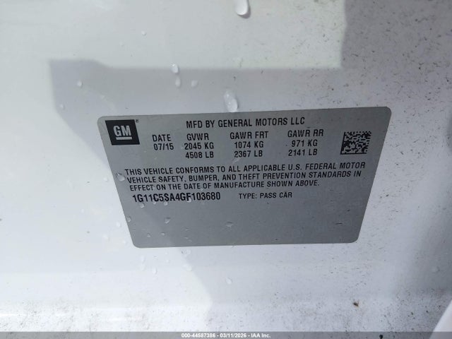 2016 CHEVROLET MALIBU LIMITED 1G11C5SA4GF103680 Photo 8