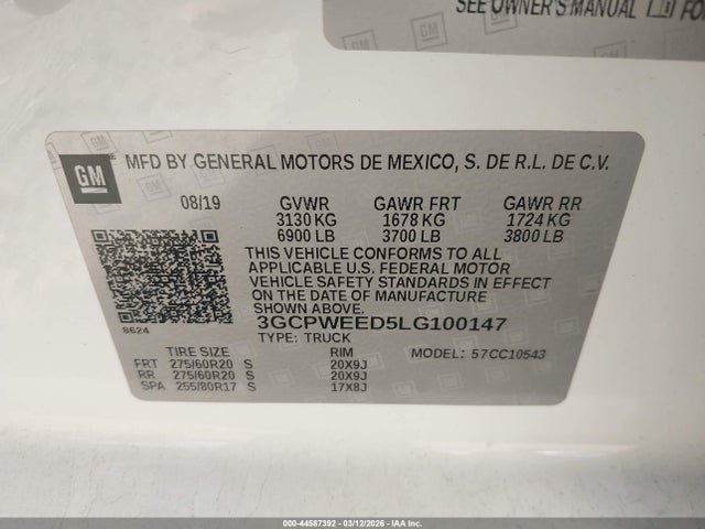 3GCPWEED5LG100147 Chevrolet Silverado 1500 2wd Short Bed Ltz