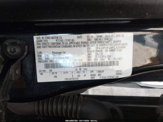 Ford FOCUS SE 2015 1FADP3F28FL320980 Image 9