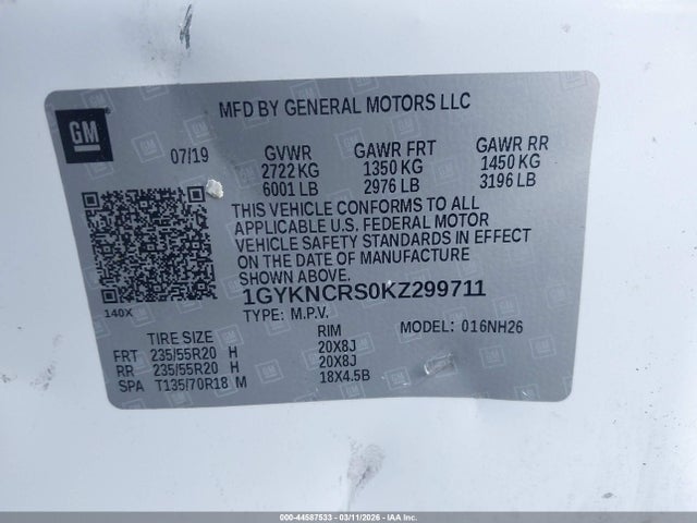 2019 CADILLAC XT5 1GYKNCRS0KZ299711 Photo 8