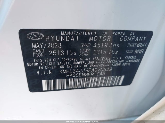 2023 HYUNDAI SONATA HYBRID KMHL34JJ9PA070549 Photo 8