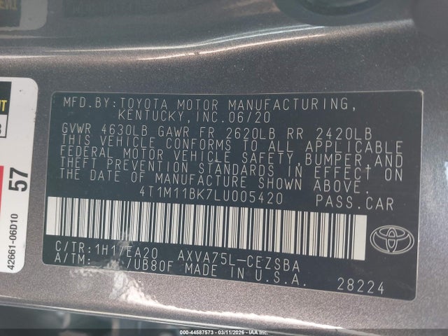 4T1M11BK7LU005420 Toyota Camry Se Awd