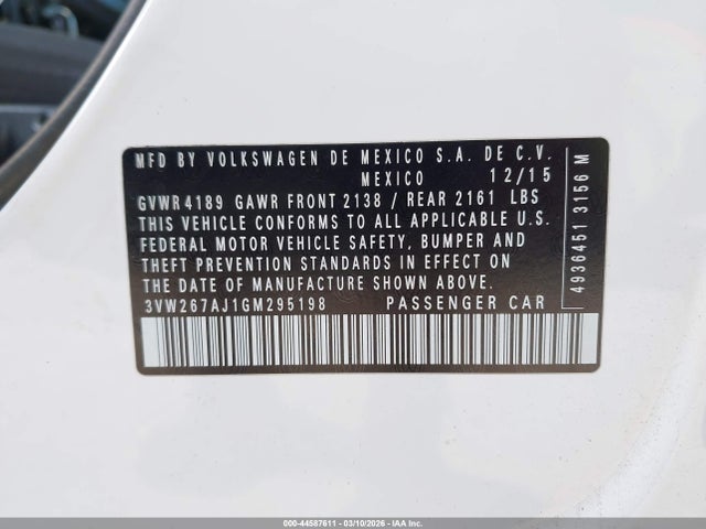 3VW267AJ1GM295198 Volkswagen Jetta 1.4t S