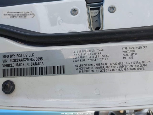 2021 CHRYSLER 300 2C3CCAAG2MH538095 Photo 8