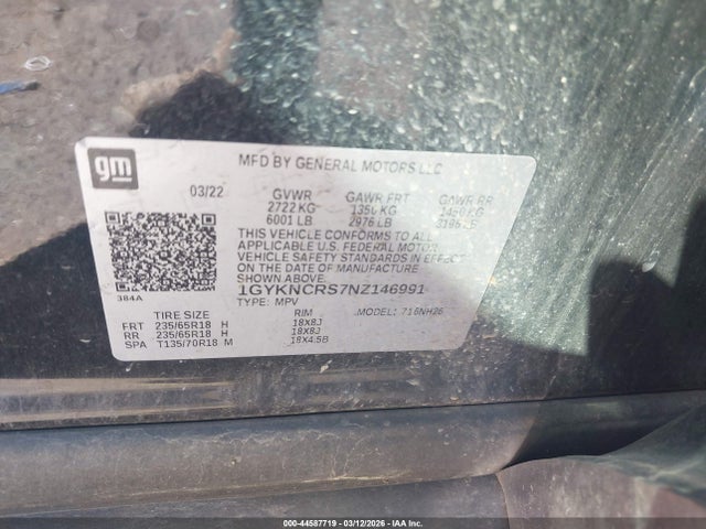 Aukcja sprzedaży 2022 Cadillac Xt5 Fwd Premium Luxury, vin: 1GYKNCRS7NZ146991, numer aukcji: 44587719