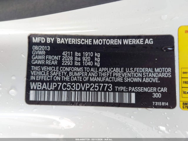 Продаж на аукціоні авто 2013 Bmw 128i, vin: WBAUP7C53DVP25773, номер лоту: 44587729