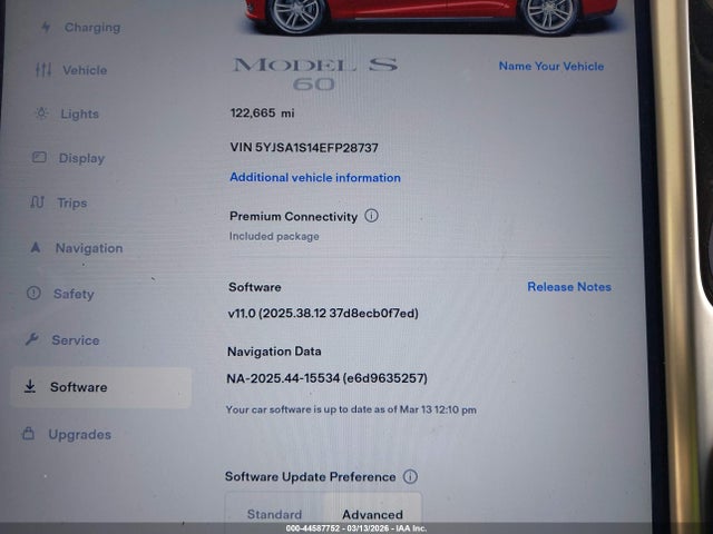 Продажа на аукционе авто 2014 Tesla Model S, vin: 5YJSA1S14EFP28737, номер лота: 44587752