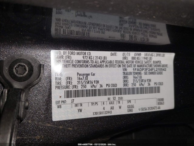 Ford FOCUS SE 2015 1FADP3F24FL210542 Image 9