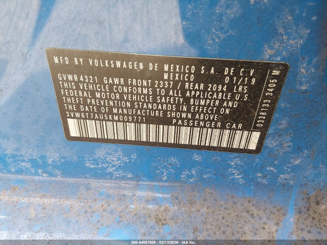 2019 VOLKSWAGEN GOLF GTI 3VW6T7AU5KM009771 Photo 8