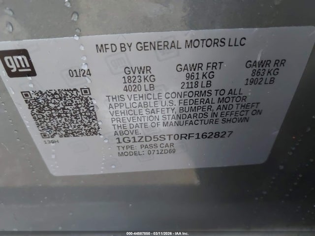 2024 CHEVROLET MALIBU 1G1ZD5ST0RF162827 Photo 8