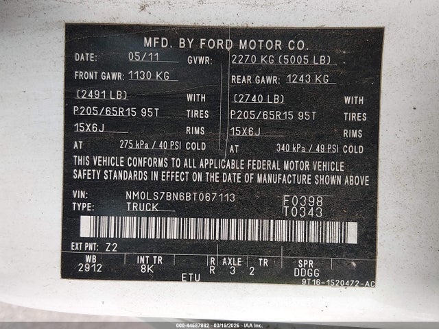 2011 FORD TRANSIT CONNECT NM0LS7BN6BT067113 Photo 8