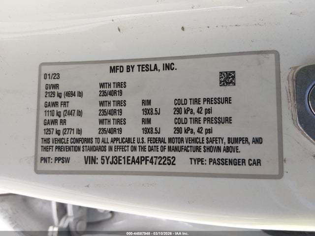 2023 TESLA MODEL 3 5YJ3E1EA4PF472252 Photo 8