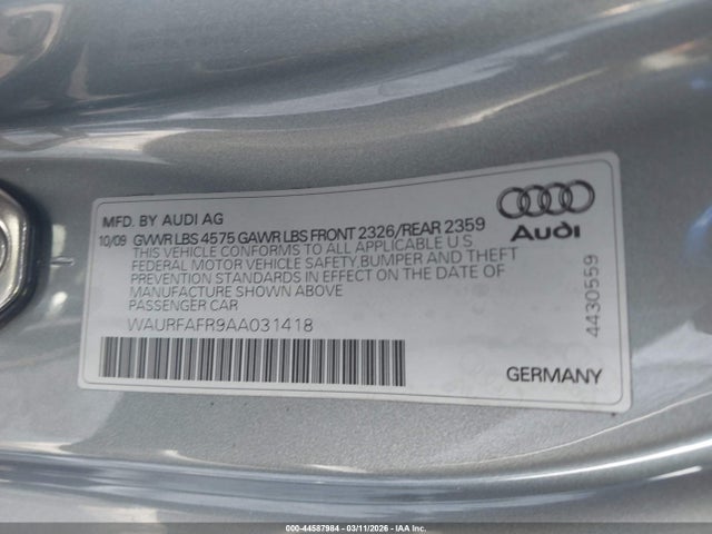 2010 AUDI A5 WAURFAFR9AA031418 Photo 8